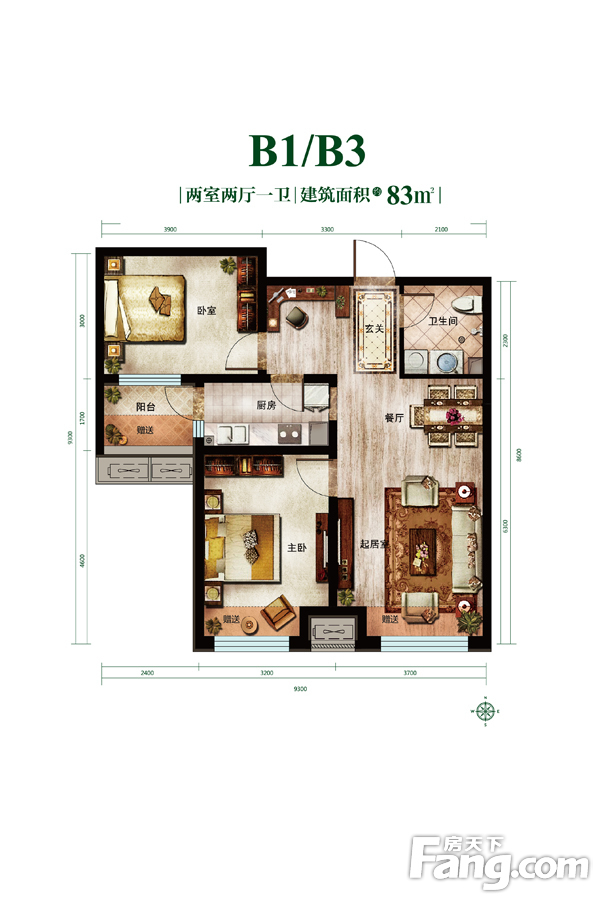 燕郊首尔甜城装修户型