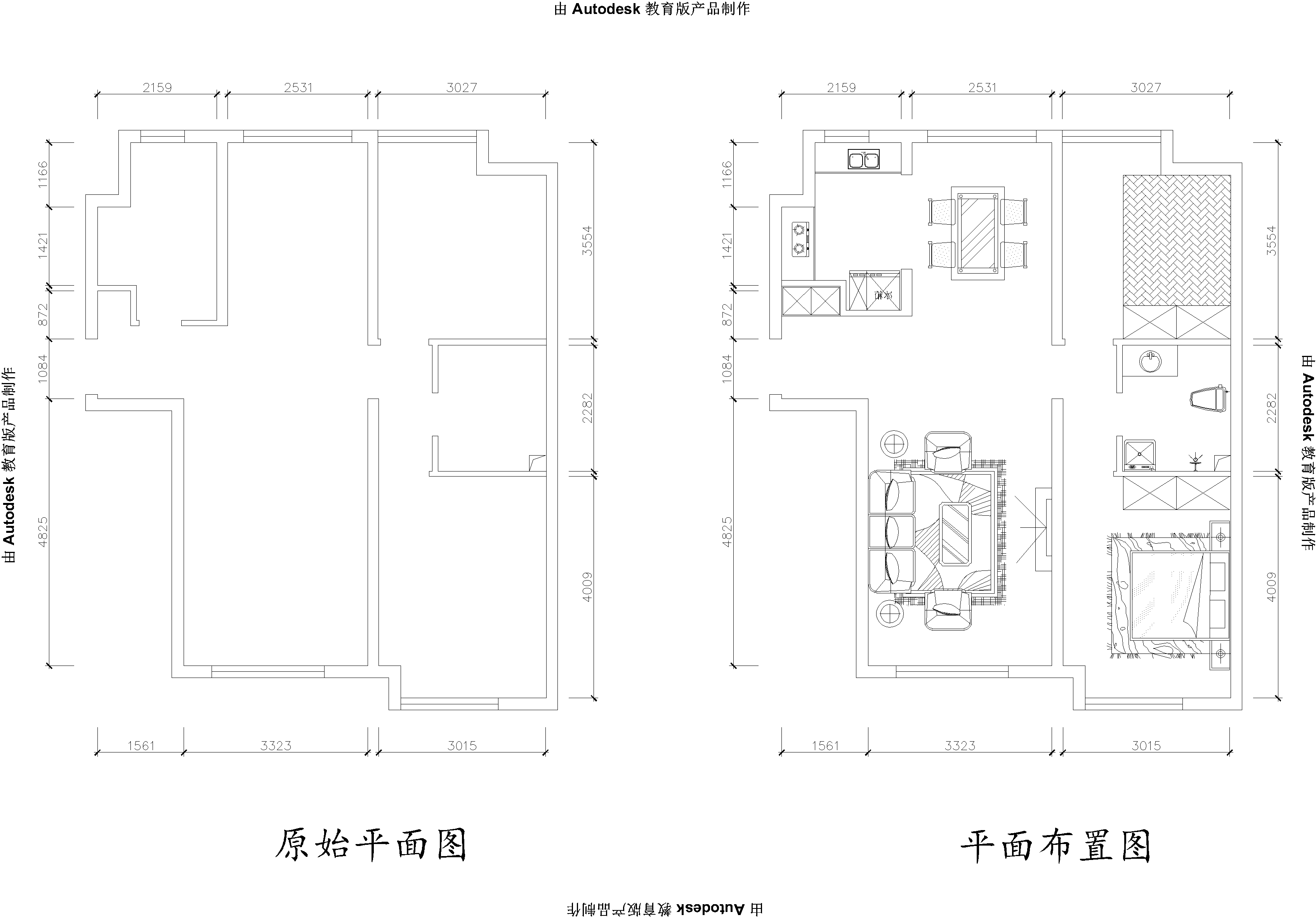 嘉都两居室户型图及改造布置图